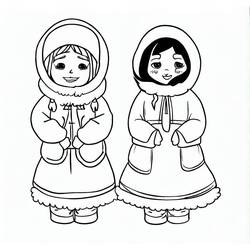Раскраски: Эскимос - Бесплатные раскраски для печати