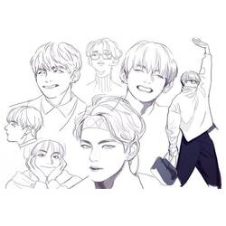 Раскраски: BTS - Бесплатные раскраски для печати