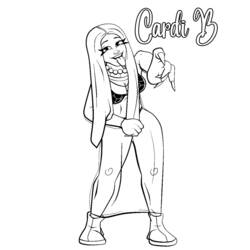 Раскраски: Cardi B - Бесплатные раскраски для печати