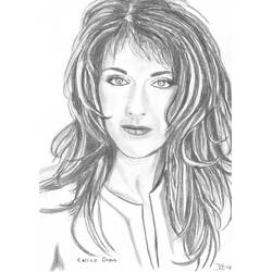 Раскраски: Celine Dion - Бесплатные раскраски для печати