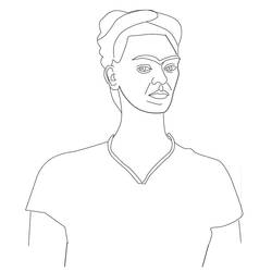 Раскраски: Frida Kahlo - Бесплатные раскраски для печати