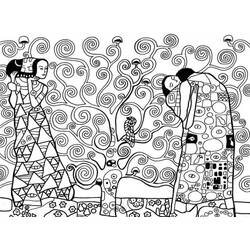 Раскраски: Gustav Klimt - Бесплатные раскраски для печати