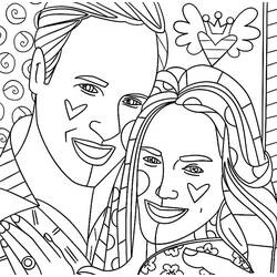 Раскраски: Romero Britto - Бесплатные раскраски для печати