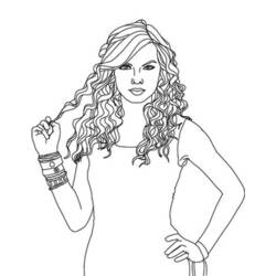 Раскраски: Taylor Swift - Бесплатные раскраски для печати