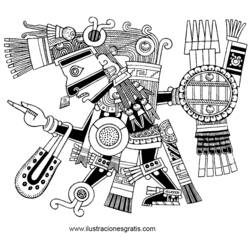 Раскраска: Ацтекская мифология (Боги и богини) #111535 - Раскраски для печати