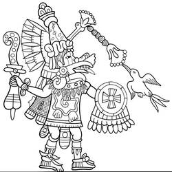 Раскраска: Ацтекская мифология (Боги и богини) #111539 - Раскраски для печати