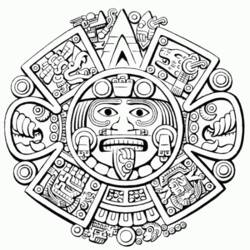 Раскраска: Ацтекская мифология (Боги и богини) #111714 - Раскраски для печати