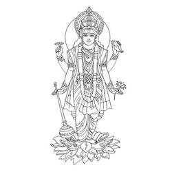 Раскраска: Индуистская мифология (Боги и богини) #109266 - Раскраски для печати