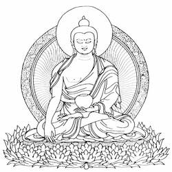 Раскраска: Мифология индуизма: Будда (Боги и богини) #89505 - Раскраски для печати