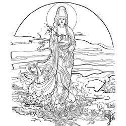 Раскраска: Мифология индуизма: Будда (Боги и богини) #89508 - Раскраски для печати