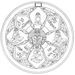 Раскраска: Мифология индуизма: Будда (Боги и богини) #89517 - Раскраски для печати