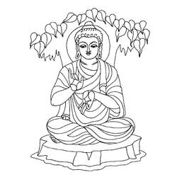 Раскраска: Мифология индуизма: Будда (Боги и богини) #89518 - Раскраски для печати