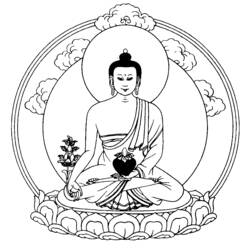 Раскраска: Мифология индуизма: Будда (Боги и богини) #89522 - Раскраски для печати