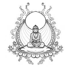 Раскраска: Мифология индуизма: Будда (Боги и богини) #89537 - Раскраски для печати