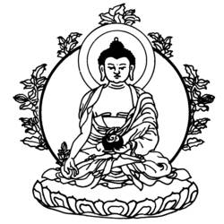 Раскраска: Мифология индуизма: Будда (Боги и богини) #89540 - Раскраски для печати
