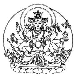 Раскраска: Мифология индуизма: Будда (Боги и богини) #89544 - Раскраски для печати
