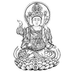 Раскраска: Мифология индуизма: Будда (Боги и богини) #89558 - Раскраски для печати