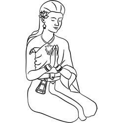 Раскраска: Мифология индуизма: Будда (Боги и богини) #89615 - Раскраски для печати