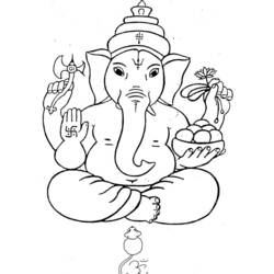 Раскраска: Индуистская мифология: Ганеш (Боги и богини) #96850 - Раскраски для печати