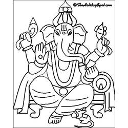 Раскраска: Индуистская мифология: Ганеш (Боги и богини) #96851 - Раскраски для печати