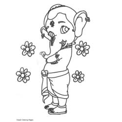 Раскраска: Индуистская мифология: Ганеш (Боги и богини) #96852 - Раскраски для печати