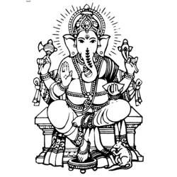 Раскраска: Индуистская мифология: Ганеш (Боги и богини) #96854 - Раскраски для печати
