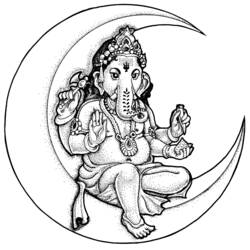 Раскраска: Индуистская мифология: Ганеш (Боги и богини) #96857 - Раскраски для печати