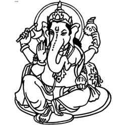 Раскраска: Индуистская мифология: Ганеш (Боги и богини) #96860 - Раскраски для печати