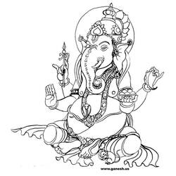 Раскраска: Индуистская мифология: Ганеш (Боги и богини) #96861 - Раскраски для печати