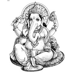 Раскраска: Индуистская мифология: Ганеш (Боги и богини) #96864 - Раскраски для печати