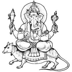 Раскраска: Индуистская мифология: Ганеш (Боги и богини) #96876 - Раскраски для печати
