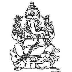 Раскраска: Индуистская мифология: Ганеш (Боги и богини) #96878 - Раскраски для печати