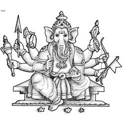 Раскраска: Индуистская мифология: Ганеш (Боги и богини) #96894 - Раскраски для печати
