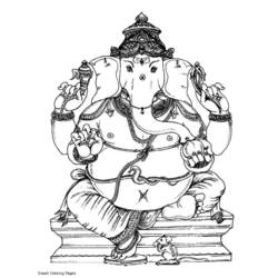 Раскраска: Индуистская мифология: Ганеш (Боги и богини) #96897 - Раскраски для печати