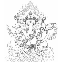 Раскраска: Индуистская мифология: Ганеш (Боги и богини) #96902 - Раскраски для печати