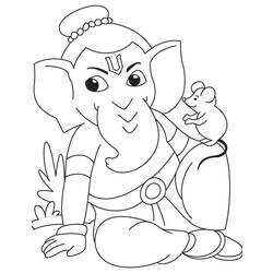 Раскраска: Индуистская мифология: Ганеш (Боги и богини) #96915 - Раскраски для печати