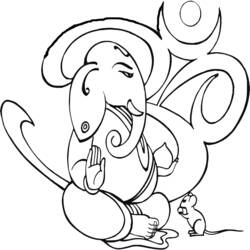 Раскраска: Индуистская мифология: Ганеш (Боги и богини) #96924 - Раскраски для печати