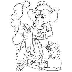 Раскраска: Индуистская мифология: Ганеш (Боги и богини) #96929 - Раскраски для печати