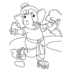 Раскраска: Индуистская мифология: Ганеш (Боги и богини) #96930 - Раскраски для печати