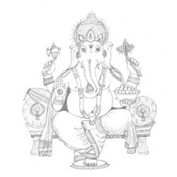 Раскраска: Индуистская мифология: Ганеш (Боги и богини) #97030 - Раскраски для печати