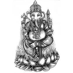 Раскраска: Индуистская мифология: Ганеш (Боги и богини) #97043 - Раскраски для печати