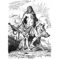 Раскраска: Скандинавская мифология (Боги и богини) #110412 - Раскраски для печати