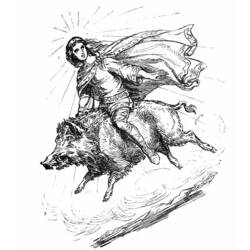 Раскраска: Скандинавская мифология (Боги и богини) #110444 - Бесплатные раскраски для печати