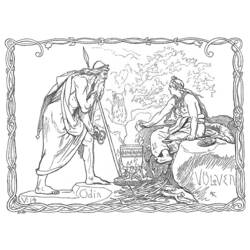 Раскраска: Скандинавская мифология (Боги и богини) #110817 - Бесплатные раскраски для печати