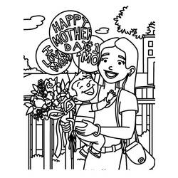 Раскраска: День матери (Праздники и особые случаи) #130004 - Бесплатные раскраски для печати