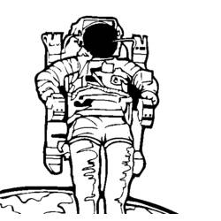 Раскраска: космонавт (Профессии и профессии) #87620 - Бесплатные раскраски для печати