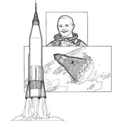 Раскраска: космонавт (Профессии и профессии) #87634 - Бесплатные раскраски для печати