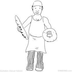 Раскраска: пекарь (Профессии и профессии) #89857 - Бесплатные раскраски для печати