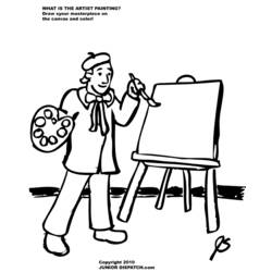 Раскраска: художник (Профессии и профессии) #104382 - Раскраски для печати