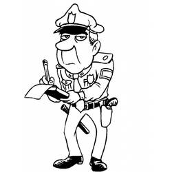 Раскраска: полицейский (Профессии и профессии) #105365 - Бесплатные раскраски для печати